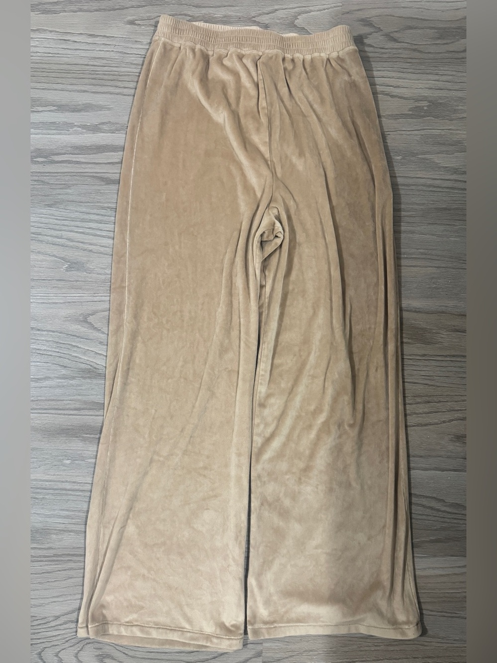 SKIMS Velour Wide Leg Lounge Pants Taupe Cozy Y2K Inspired Size Large